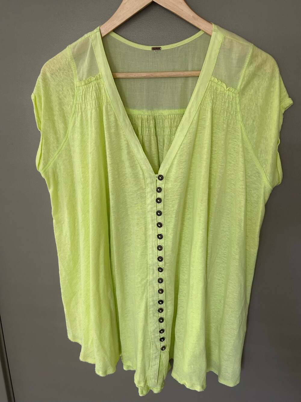 Free People Highland Tee linen relaxed breezy summer Beachy oversized boho comfy